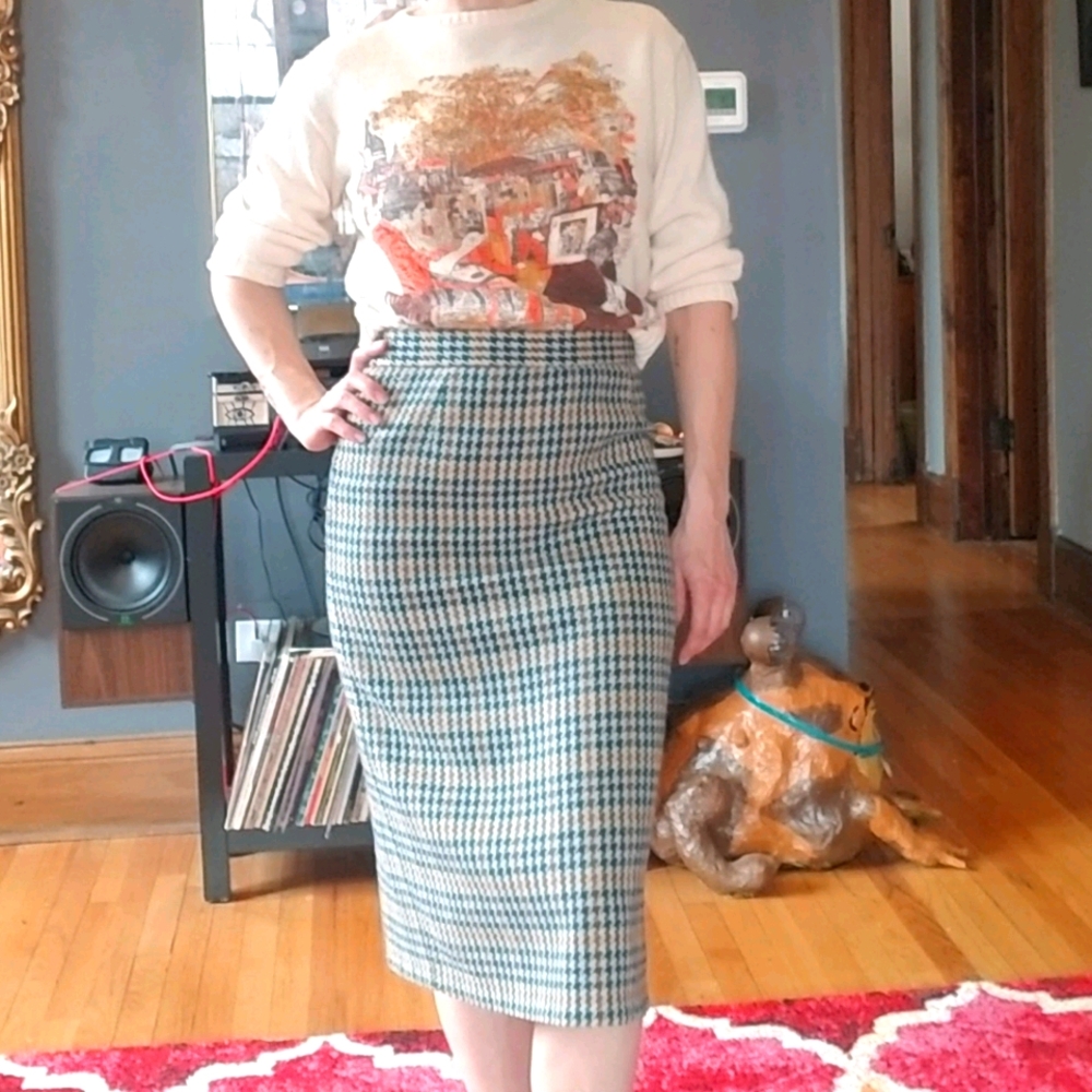 Vintage Wool Pencil Skirt